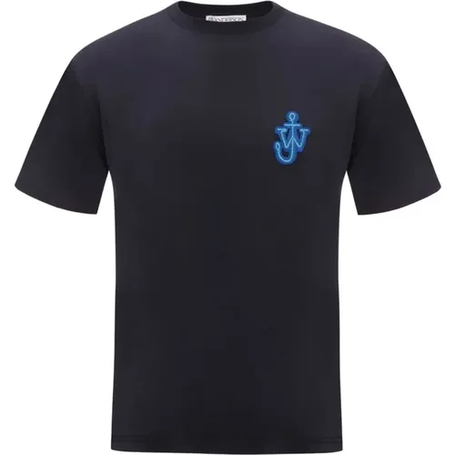 Navy JW Anchor Logo T-Shirt , male, Sizes: L, M, S, XL, XS - JW Anderson - Modalova