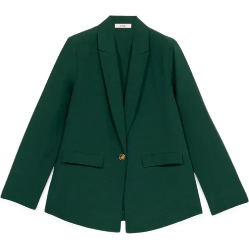 Leinenmischung Blazer , Damen, Größe: XL - Oltre - Modalova