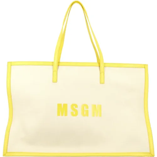 Girls Bags Handbag Ecru- Ss24 , female, Sizes: ONE SIZE - Msgm - Modalova