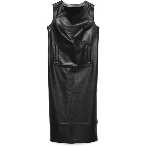 Faux Leather Sleeveless Dress , female, Sizes: S, M - Norma Kamali - Modalova