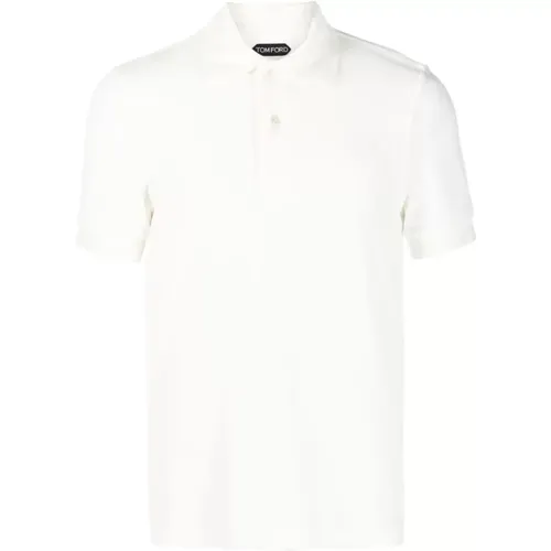 Weißes Poloshirt aus Baumwollmischung , Herren, Größe: M - Tom Ford - Modalova