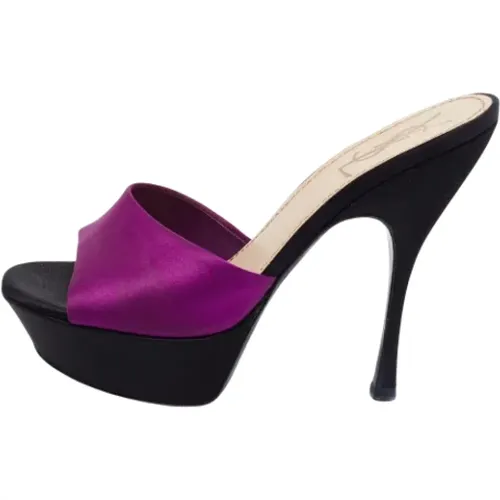 Pre-owned Satin sandals , female, Sizes: 4 1/2 UK - Yves Saint Laurent Vintage - Modalova