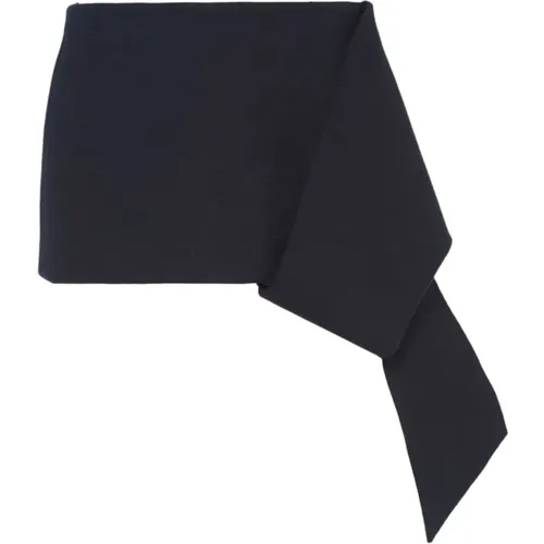 Navy Asymmetric Mini Skirt , female, Sizes: S - Prada - Modalova