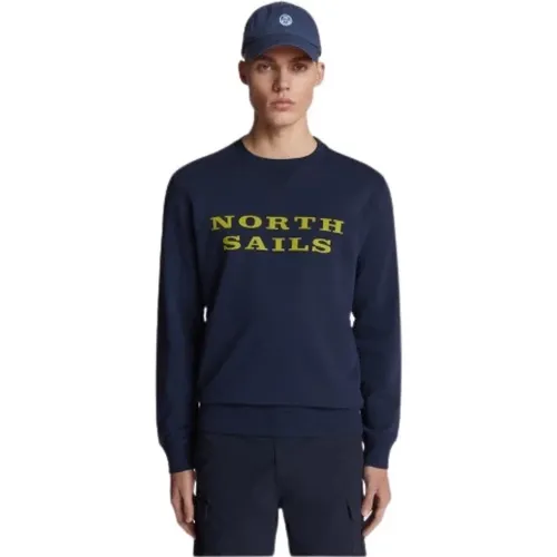 Bio-Baumwoll-Sweatshirt mit gebürsteter Rückseite , Herren, Größe: 2XL - North Sails - Modalova