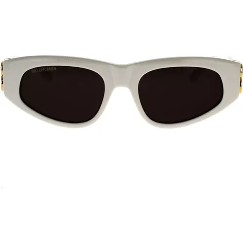 Vintage Oval Sonnenbrille mit Goldenen Logo-Scharnieren,Stylische Sonnenbrille Bb0095S - Balenciaga - Modalova