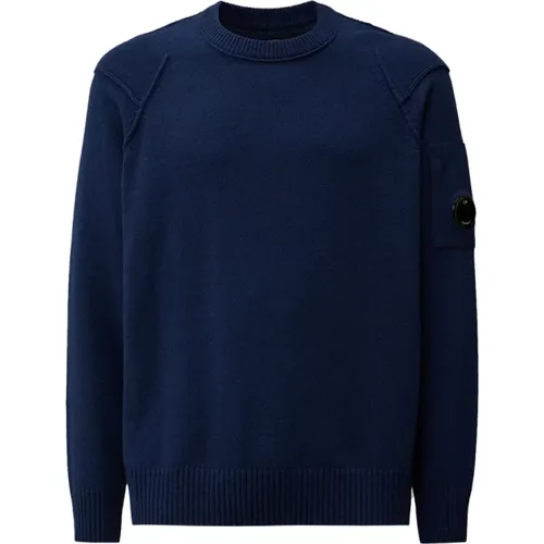 Lambswool Pullover mit geripptem Kragen , Herren, Größe: L - C.P. Company - Modalova