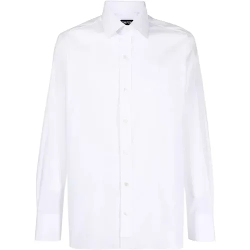 Poplin Slim Fit Shirt - Size 41, , male, Sizes: 2XL - Tom Ford - Modalova