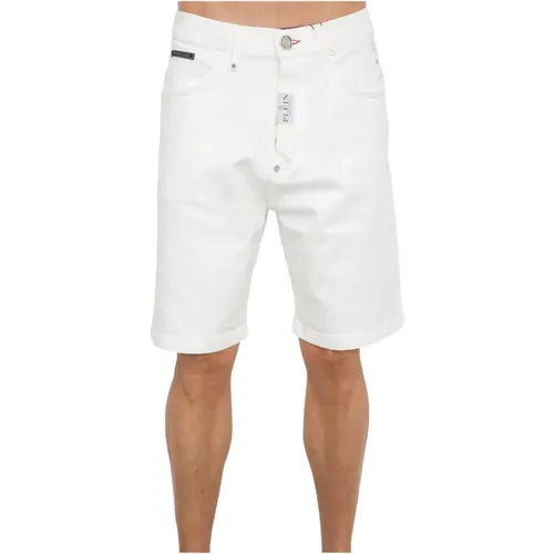 Weiße Denim Shorts Formentera Fit , Herren, Größe: W31 - Philipp Plein - Modalova