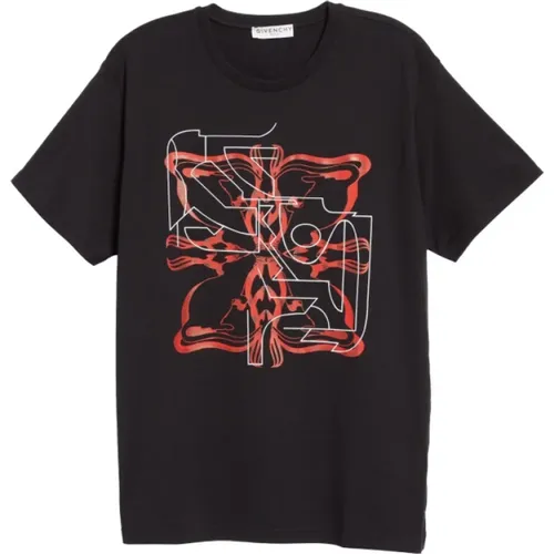 Schwarzes Logo-Print Classic Fit T-Shirt , Herren, Größe: XS - Givenchy - Modalova