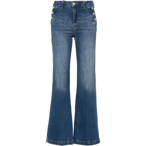 Blaue Stonewashed Flared Jeans , Damen, Größe: W27 - Liu Jo - Modalova