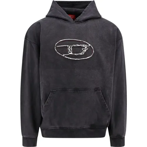 Oval-D Kapuzenpullover aus Baumwolle , Herren, Größe: L - Diesel - Modalova