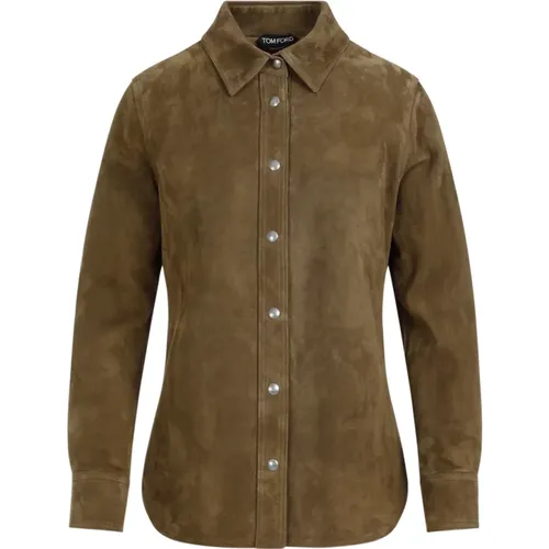 Suede Leather Shirt , female, Sizes: XS - Tom Ford - Modalova