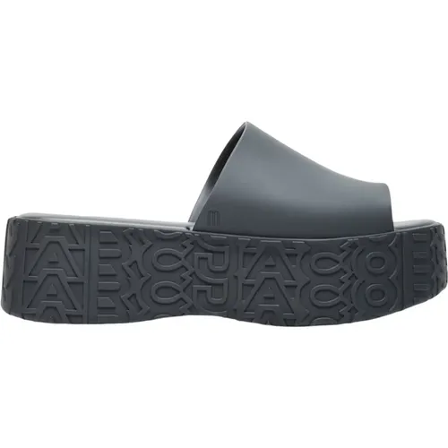 Geprägte PVC-Plateau-Slides , Damen, Größe: 37 EU - Melissa - Modalova