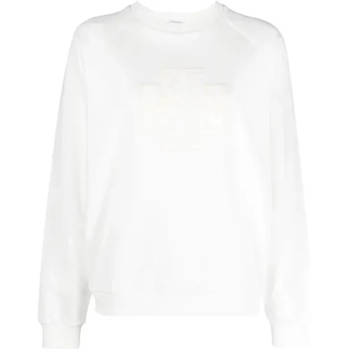 Logo-Appliqué Cotton Sweatshirt , female, Sizes: S - TORY BURCH - Modalova