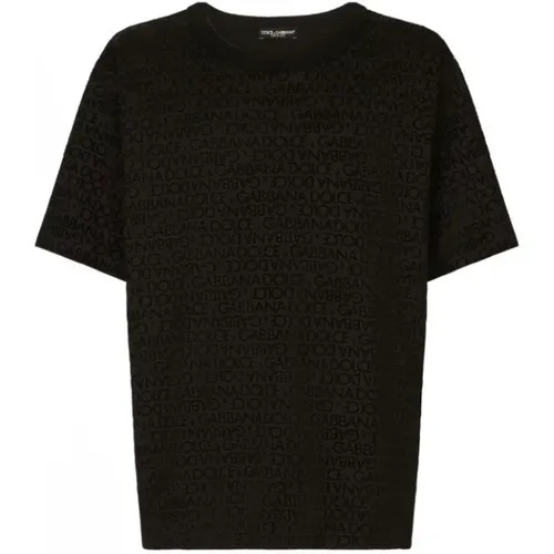 Logo Print Baumwoll T-Shirt - Dolce & Gabbana - Modalova