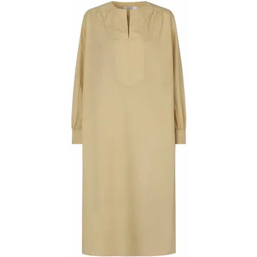 Simple Pale Khaki Dress , female, Sizes: M, XL, S, XS, L - Masai - Modalova