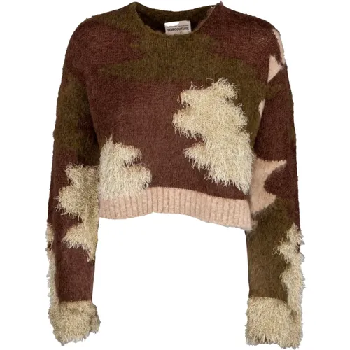 Camouflage Wool Blend Sweater Laetitia , female, Sizes: M, L - Semicouture - Modalova