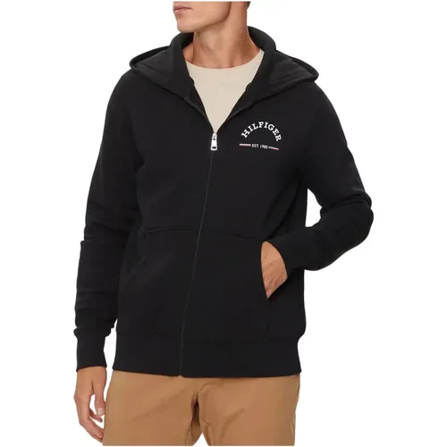 Herren Zip Hoodie mit Logo-Schriftzug , Herren, Größe: 3XL - Tommy Hilfiger - Modalova