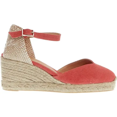 Strawberry fabric wedge espadrilles , female, Sizes: 6 UK, 4 UK, 7 UK, 8 UK, 3 UK, 5 UK - Castañer - Modalova