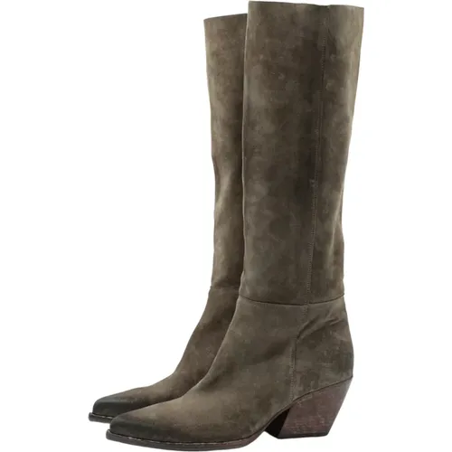 Leather Cuban Heel Boots , female, Sizes: 5 UK, 8 UK - Elena Iachi - Modalova