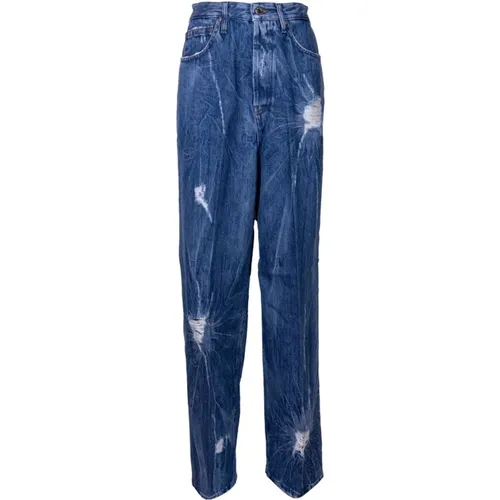 High-Waist Loose Fit Jeans, Made in Italy , Damen, Größe: W26 - Don The Fuller - Modalova