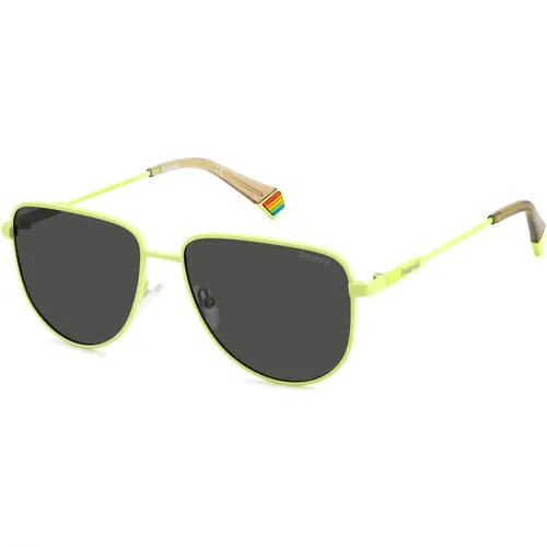 Matte Lime/Graue Sonnenbrille - Polaroid - Modalova