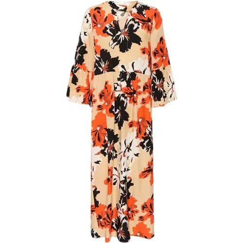 Blumen Maxikleid mit kurzen Ärmeln , Damen, Größe: XS - InWear - Modalova