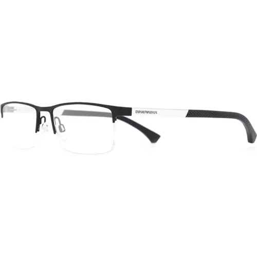 Schwarze optische Brille, vielseitig und stilvoll , Herren, Größe: 55 MM - Emporio Armani - Modalova