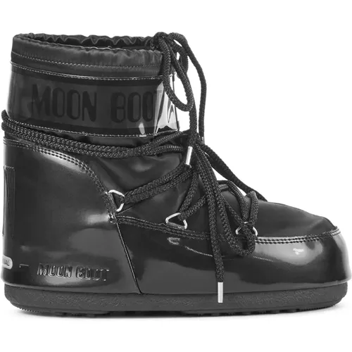 Schwarze Stoff Winterstiefel , Damen, Größe: 39 EU - moon boot - Modalova