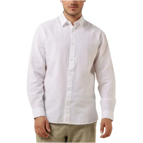 Klassische Leinenhemden Weiß,Klassische Leinenhemden in Dunkelblau - Selected Homme - Modalova