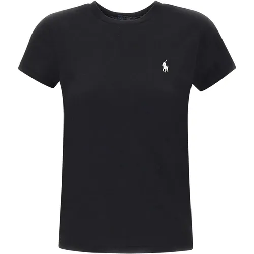 Schwarzes Polo T-Shirt mit Iconic Logo für Damen - Ralph Lauren - Modalova
