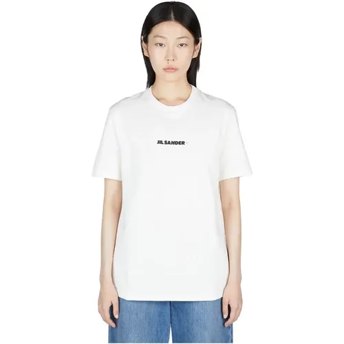 Logo Print Baumwoll T-Shirt , Damen, Größe: M - Jil Sander - Modalova