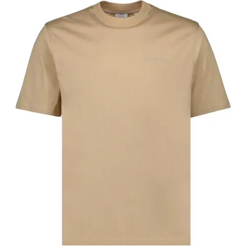 Logo-geprägtes Rundhals-T-Shirt , Herren, Größe: L - Burberry - Modalova