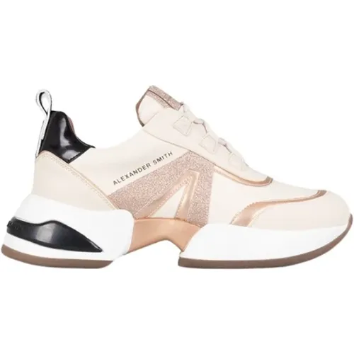 Moderne Marmor Frau Sneaker Elfenbein Kupfer , Damen, Größe: 35 EU - Alexander Smith - Modalova