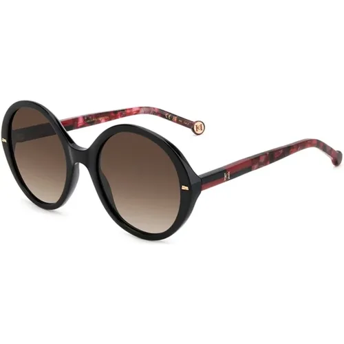 Red Sungles with Brown Shaded Lenses , unisex, Sizes: 55 MM - Carolina Herrera - Modalova