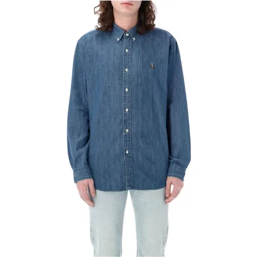 Denim Custom Fit Button-Down Shirt , male, Sizes: XL - Ralph Lauren - Modalova