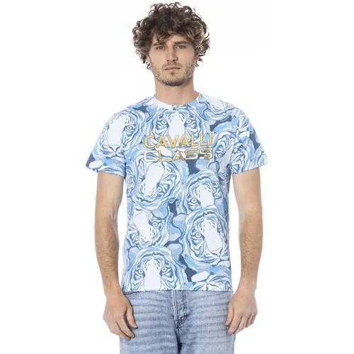 Fantasy Print Kurzarm T-Shirt , Herren, Größe: L - Cavalli Class - Modalova