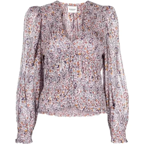 Floral Print Silk Blouse , female, Sizes: XS, M, S - Isabel Marant Étoile - Modalova