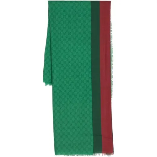 Wool Scarf with Interlocking-G Logo , male, Sizes: ONE SIZE - Gucci - Modalova