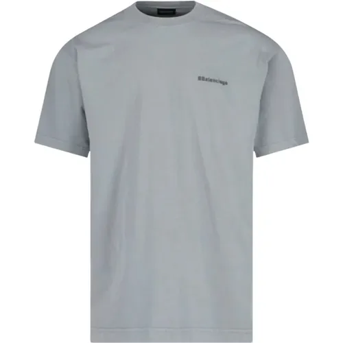 BB Logo embroidered Oversized T-Shirt in Grey , male, Sizes: XL, L, M, S, XS - Balenciaga - Modalova