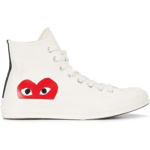 Big Heart High Top Sneakers , male, Sizes: 6 UK, 8 UK, 8 1/2 UK, 7 UK, 3 UK - Comme des Garçons Play - Modalova