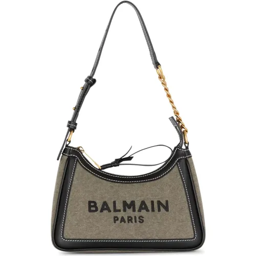 B-Army Canvas-Tasche mit Ledereinsätzen - Balmain - Modalova