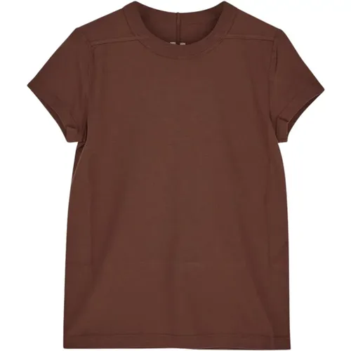 Braunes Gekürztes Baumwoll-T-Shirt , Damen, Größe: XS - Rick Owens - Modalova