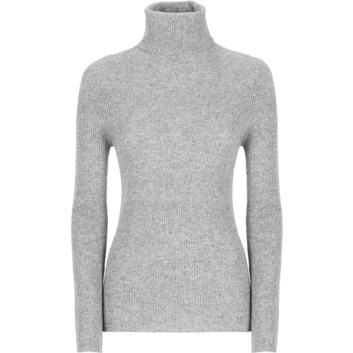 Grauer Rollkragenpullover mit Lurex-Details - Fabiana Filippi - Modalova