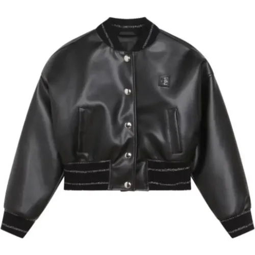 Schwarze Bomberjacke mit weißem Logo - Givenchy - Modalova