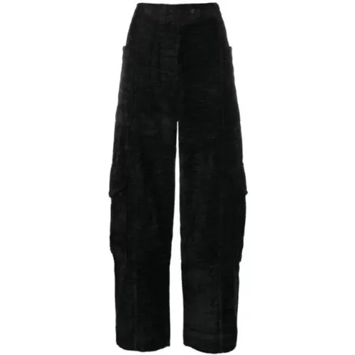 Chenille Cargo Trousers , female, Sizes: S, XS - Ganni - Modalova