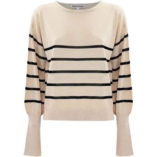 Striped lurex knit sweater , female, Sizes: S - Kocca - Modalova