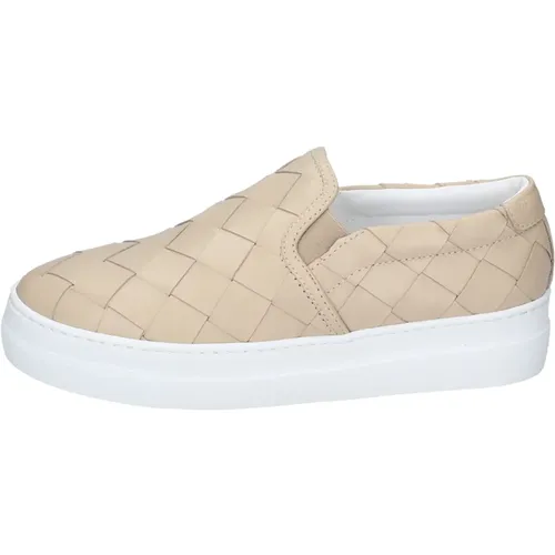 Leather Slip-On Sneakers for Women , female, Sizes: 4 UK - Stokton - Modalova