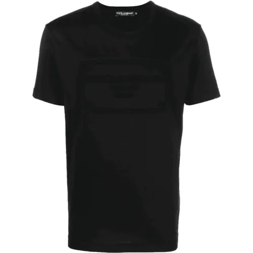 Embossed Plaque T-Shirt , male, Sizes: XS, S, M - Dolce & Gabbana - Modalova