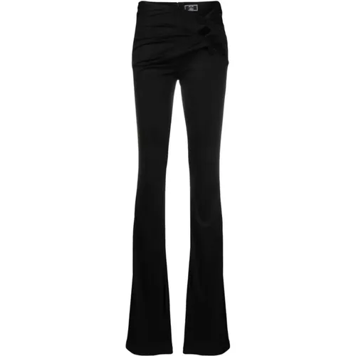 Dua Lipa Flared Trousers with Cut-Outs and Knots , female, Sizes: L, S, M - Versace - Modalova